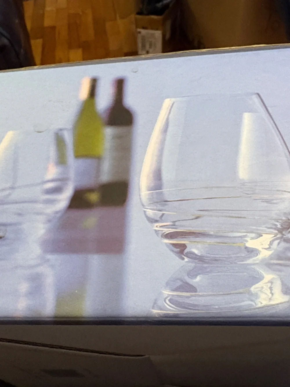LSA Clear Hand-Painted Brownish Rust Art Noveau Stemless Wine Glasses